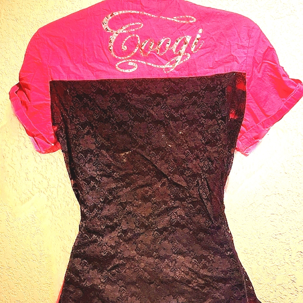 Coogi Women's Pink Military Style Shirt